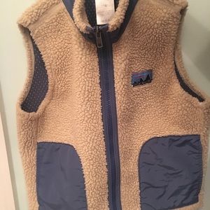 Fleece zip up vest patagonia boys XS